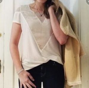 Aiko Juned Sheer Panel Silk Top